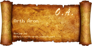 Orth Áron névjegykártya